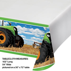 Bulk Pack of 2 Tractor Time Plastic Tablecover Border, 54" X 102"