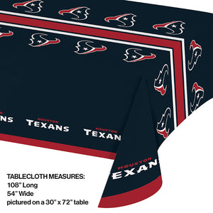 Bulk Pack of 2 Houston Texans Plastic Table Cover, 54" X 102"