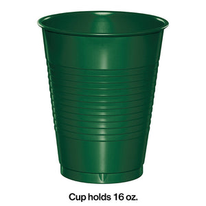 Bulk Pack of 40 Hunter Green 16 Oz Plastic Cups