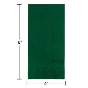 Bulk Pack of 100 Hunter Green Dinner Napkins 2Ply 1/8Fld