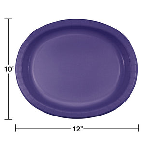 Bulk Pack of 16 Purple Oval Platter 10" X 12"