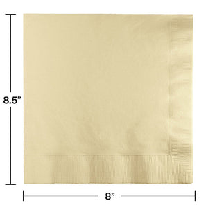 Bulk Pack of 50 Ivory Dinner Napkins 3Ply 1/4Fld