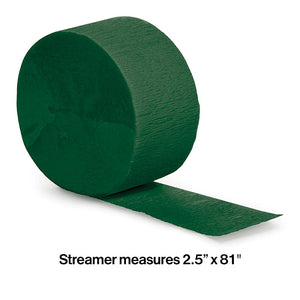 Bulk Pack of 5 Hunter Green Crepe Streamers 81 ft