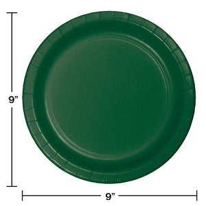 Bulk Pack of 48 Hunter Green 9" Paper Plates