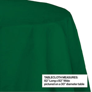 Bulk Pack of 2 Hunter Green 82" Round Polylined Tissue Tablecover