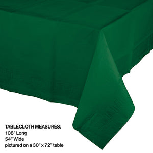 Bulk Pack of 2 Hunter Green Tablecover 54"X 108" Polylined Tissue