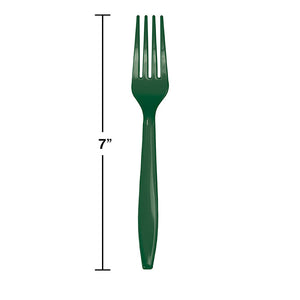 Bulk Pack of 48 Hunter Green Plastic Forks