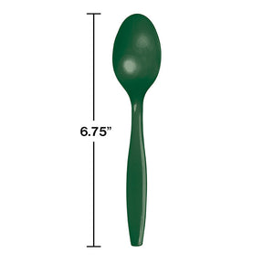 Bulk Pack of 48 Hunter Green Plastic Spoons