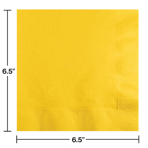 Bulk Pack of 100 School Bus Yellow Luncheon Napkin 2Ply