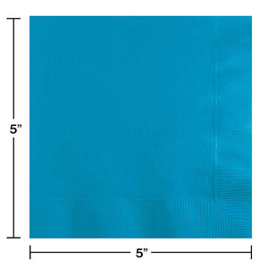 Bulk Pack of 150 Turquoise Beverage Napkin, 3 Ply