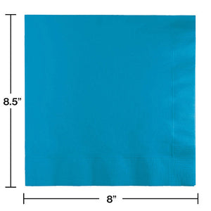 Bulk Pack of 50 Turquoise Dinner Napkins 3Ply 1/4Fld