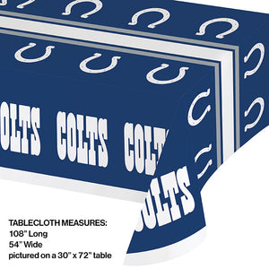 Bulk Pack of 2 Indianapolis Colts Plastic Table Cover, 54" X 102"