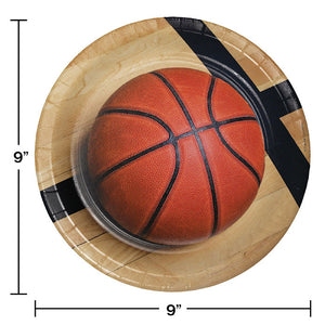 Bulk Pack of 16 Basketball Paper Plates