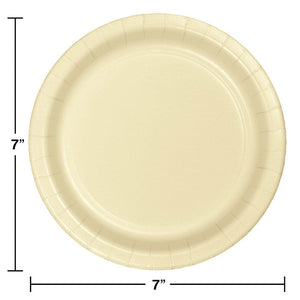 Bulk Pack of 48 Ivory Paper Dessert Plates