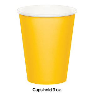 Bulk Pack of 48 School Bus Yellow Hot/Cold Paper Cups 9 Oz