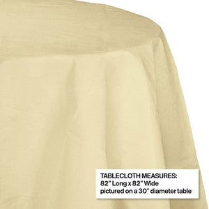 Bulk Pack of 2 Ivory 82" Round Polylined Tissue Tablecover