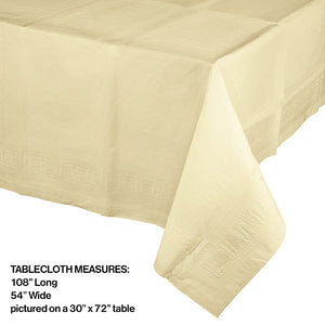 Bulk Pack of 2 Ivory Tablecover 54"X 108" Polylined Tissue