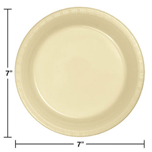 Bulk Pack of 40 Ivory Plastic Dessert Plates