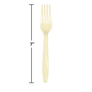 Bulk Pack of 48 Ivory Plastic Forks