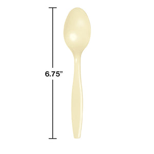 Bulk Pack of 48 Ivory Plastic Spoons