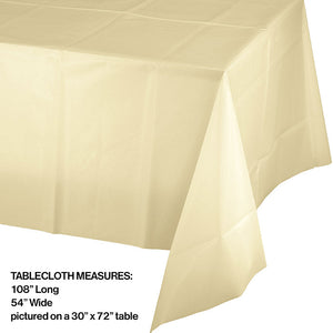 Bulk Pack of 2 Ivory Tablecover Plastic 54" X 108"