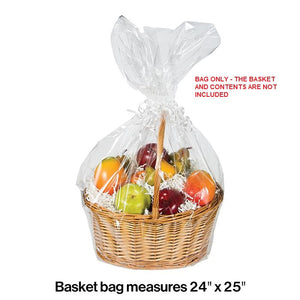 Bulk Pack of 3 Large Clear Basket Bag -Basket Not Included