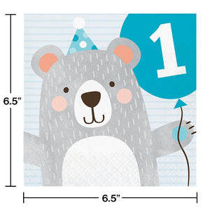 Bulk Pack of 32 Birthday Bear Party 1st Birthday Napkins