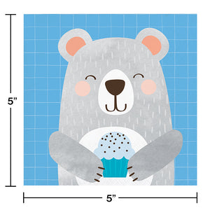 Bulk Pack of 48 Birthday Bear Party Birthday Beverage Napkins