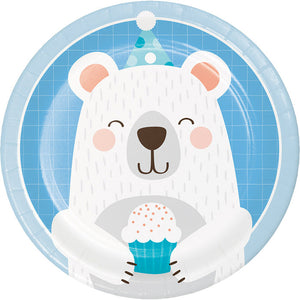 Bulk Pack of 24 Birthday Bear Party Paper Dessert Plates