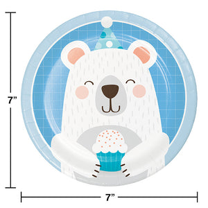 Bulk Pack of 24 Birthday Bear Party Paper Dessert Plates