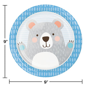 Bulk Pack of 16 Birthday Bear Party Paper Plates