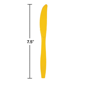 Bulk Pack of 100 School Bus Yellow Plastic Knives