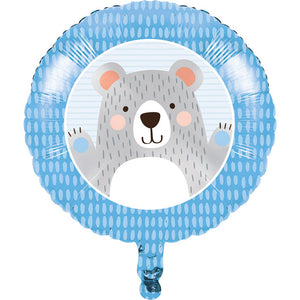 Bulk Pack of 2 Birthday Bear Metallic Balloon 18"