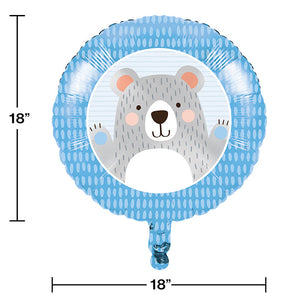 Bulk Pack of 2 Birthday Bear Metallic Balloon 18"