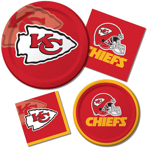 Bulk Pack of 24 Kansas City Chiefs Paper Dessert Plates