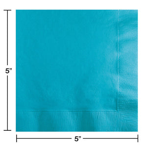 Bulk Pack of 150 Bermuda Blue Beverage Napkin, 3 Ply