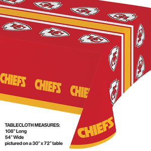 Bulk Pack of 2 Kansas City Chiefs Plastic Table Cover, 54" X 102"