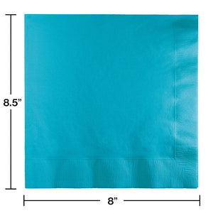 Bulk Pack of 50 Bermuda Blue Dinner Napkins 3Ply 1/4Fld