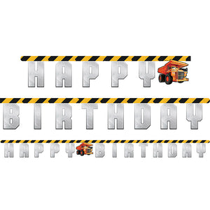 Bulk Pack of 2 Big Dig Construction Jointed Banner Lg