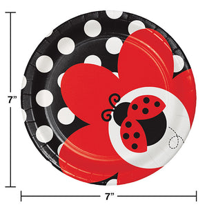 Bulk Pack of 16 Ladybug Fancy Dessert Plates