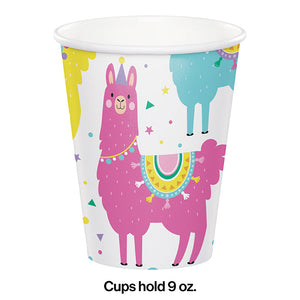 Bulk Pack of 16 Llama Party Hot/Cold Paper Cups 9 Oz