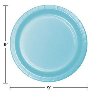 Bulk Pack of 24 Pastel Blue Paper Plates