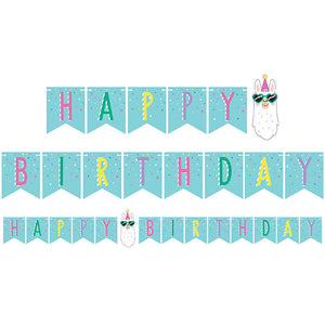 Bulk Pack of 2 Llama Party Happy Birthday Banner w/Twine