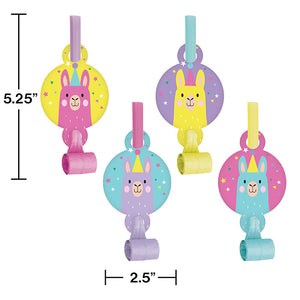 Bulk Pack of 16 Llama Party Blowouts W/ Med