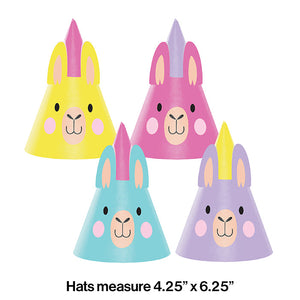 Bulk Pack of 16 Llama Party Hat Child, Assorted