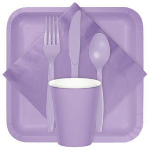 Bulk Pack of 48 Luscious Lavender Purple Assorted Plastic Cutlery