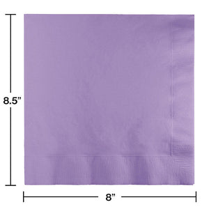 Bulk Pack of 50 Luscious Lavender Dinner Napkins 3Ply 1/4Fld