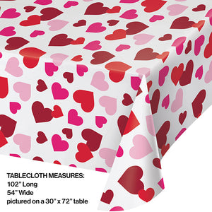 Bulk Pack of 2 Valentine Plastic Tablecover, 54"x102"