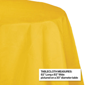 Bulk Pack of 2 School Bus Yellow 82" Round Polylined Tissue Tablecover