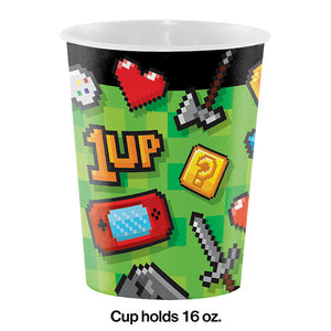 Bulk Pack of 4 Gaming Party Plastic Keepsake Cup 16 Oz